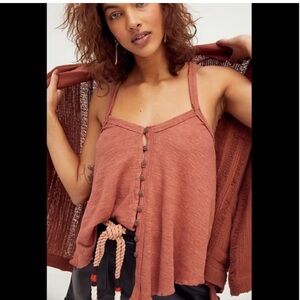 We the free free people rosette dream weaver tank Flowy loose fit button front